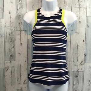 Jag by Perry Ellis Racerback Stripe Tankini Top Small